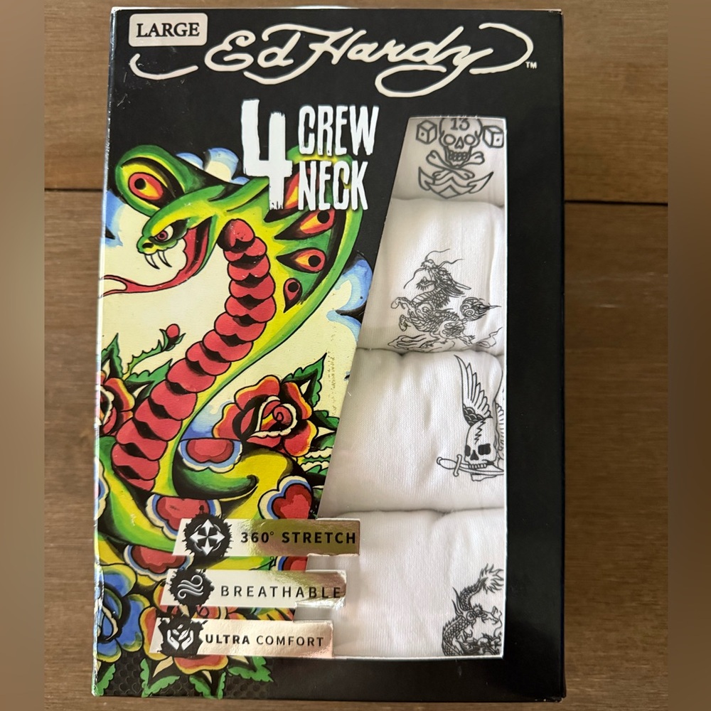 Ed Hardy White Undershirts Premium Comfort